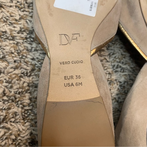 - 💛 RARE Suede Diane von Furstenberg Flats Sample Shoes - Picture 9 of 13
